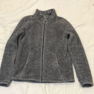 Women’s small fuzzy /fleecy Warm Gray Jacket / sweater